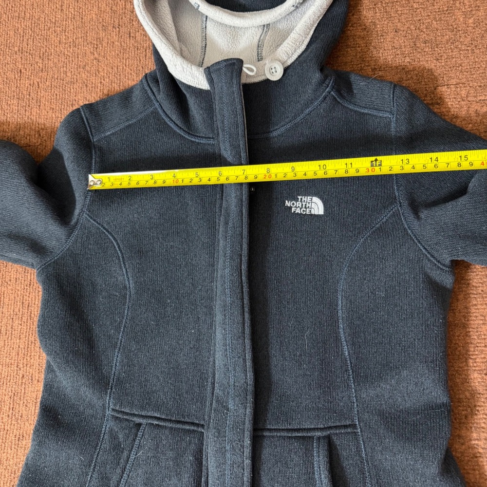 The North Face Crescent Hooded Fleece Jacket Womens Small Gray Full Zip Sweater - Picture 8 of 10